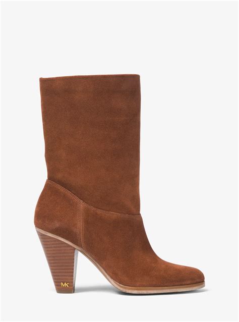 michael kors boots brown leather|michael kors suede ankle boots.